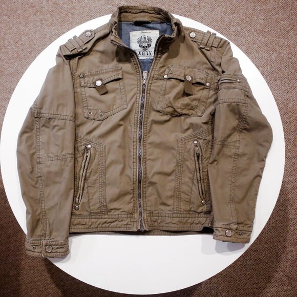 XRAY Vintage Y2K Jeans Men's Collared Full Zip Jacket Size - Green - L - Picture 7 of 11